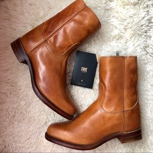 NEW Frye Men Campus Inside Zip Leather Boot COGNAC